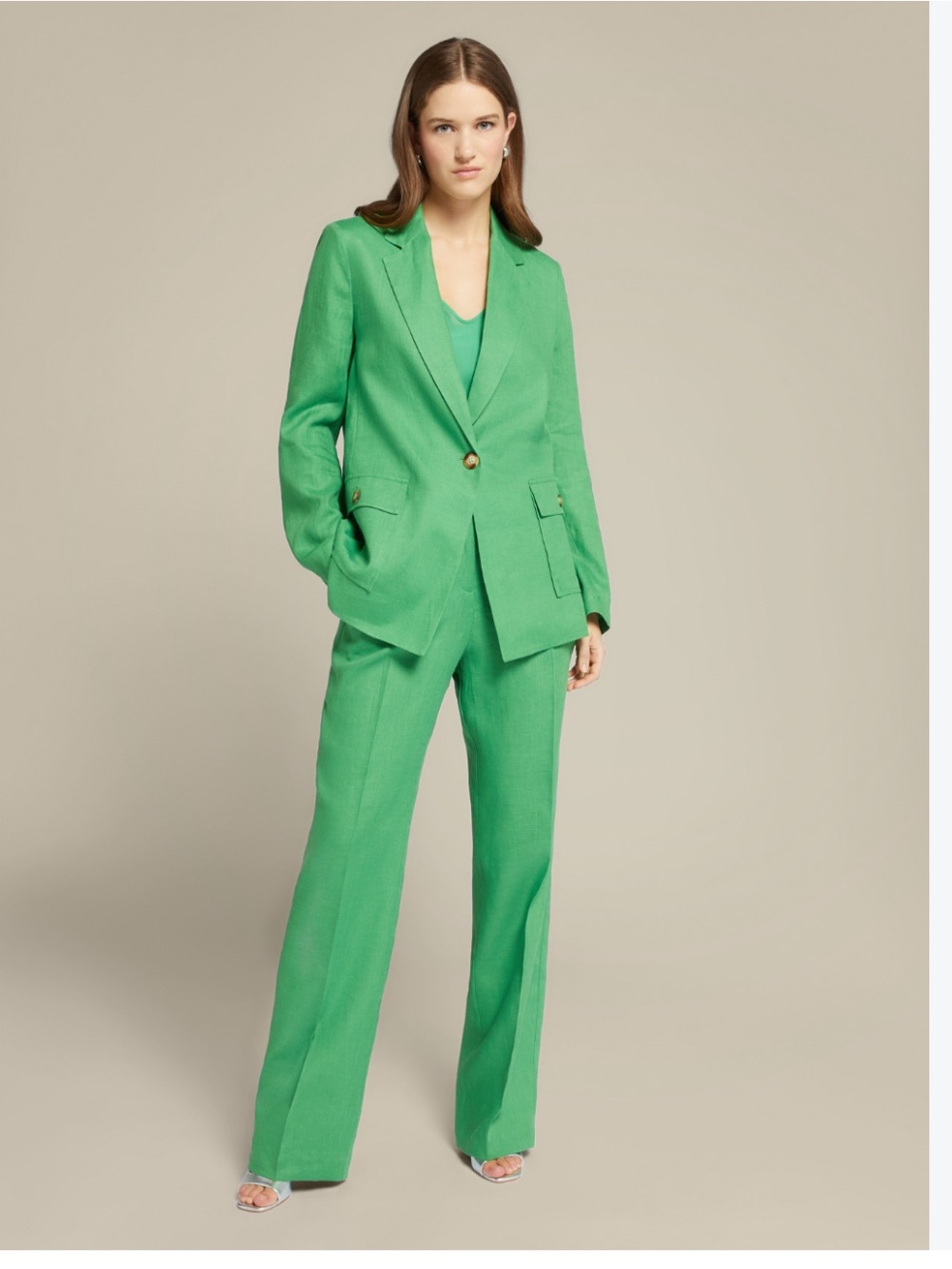 Firenze in maglia M Green Women's Tailored Blazer linen
